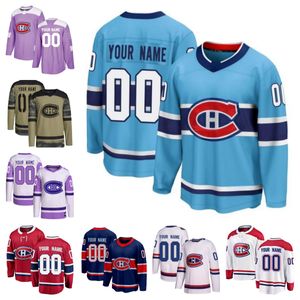 Jerseys de hockey mtreal''Canadiens''men Women Youth Cole Caufield Nick Suzuki Brendan Gallagher David Savard Josh Anders Tanner Pears Joel Mike Mike