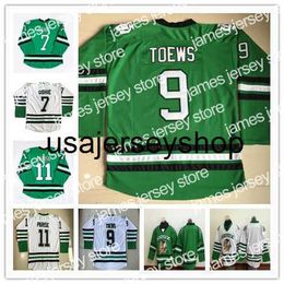 Hockey jerseys North Dakota vechten Sioux College 7 TJ Oshie 9 Jonathan Toews 11 Zach Parise Blank Green White