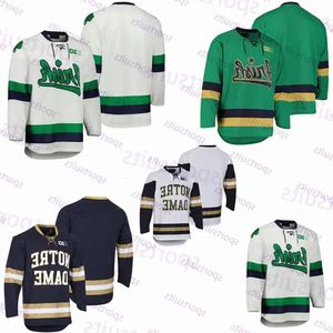 Camisas de hóquei Notre Dame Fighting Irish NCAA Hockey Jersey 24 Drew Bavaro Leivermann Adam Karashik Brady Bjork Trevor Janicke Jack Williams 76