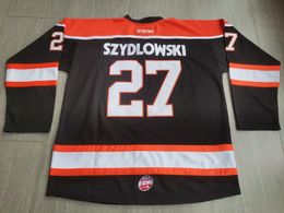 Hockey jerseys fysieke foto's Fort Wayne Komets 27 Shawn Szydlowski White Black Men Youth Women High School Grootte S-6XL of enige naam en nummertrui