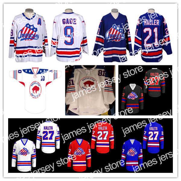 Chandails de hockey Rochester Americans Hockey Jersey personnalisé Jody Gage Ukko-Pekka Luukkonen John Peterka Jack Quinn Michael Mersch Arttu Ruotsalainen Ethan Prow