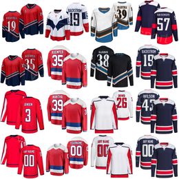 Hockey inversé 19 Nicklas Backstrom Jersey 38 Rasmus Sandin 3 Nick Jensen 35 Darcy Kuemper 39 Anthony Mantha 26 Nic Dowd 57 Trevor van Riemsdyk 43 Tom Wilson Kids Man