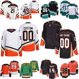 Hockey Reverse 21 Isac Lundstrom Jersey 13 Simon Benoit 36 John Gibson 14 Adam Henrique 33 Jakob Silfverberg 44 Max Comtois 49 Max Jones 38 Derek Grant Niños Hombre Mujer