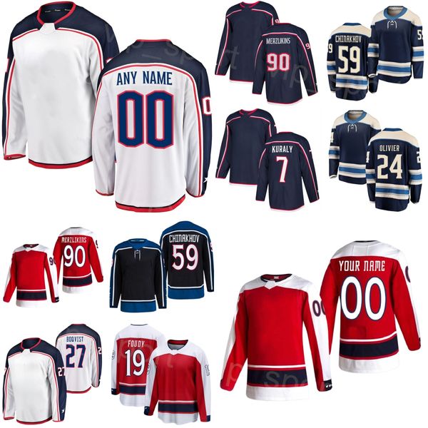 Hockey Reverse Retro 59 Yegor Chinakhov Jersey Team 27 Adam Boqvist 50 Eric Robinson 7 Sean Kuraly 24 Mathieu Olivier 77 Nick Blankenburg 19 Liam Foudy Enfants Homme Femme