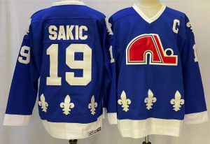 Hockey Sakic Jersey 19 Québec Ice Hockey Jersey 21 Forsberg Jersey Retro Sport Sweater Old Team Centred Letters Numbers Sxxxl
