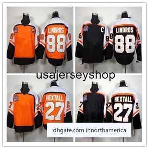 Hockey Stitched 1997 Stanley Cup Vintage Hockey #88 Eric Lindros Jersey Heren CCM #27 Ron Hextall IJshockey JerseysZwart Oranje