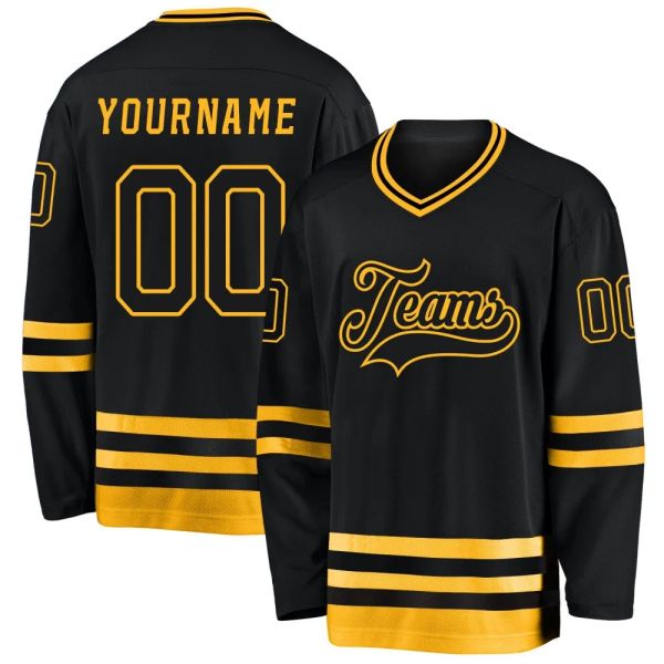 Hockey en gros en gros personnalisé sur la glace personnalisée Jerseys de hockey de mode Numéro de nom d'équipe de mode Sports d'équipe respirante pour hommes jeunes