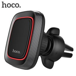 Магнитный автомобильный держатель для телефона Hoco для iPhone 12 11 XS, подставка для крепления на вентиляционное отверстие для Samsung A51 A71 S20, GPS-кронштейн в автомобильном держателе для телефона