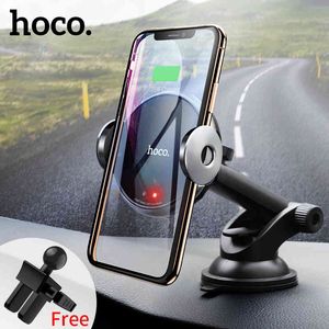 HOCO QI Wireless Stand Automatische Infrarood Clip Air Vent Mount Auto Telefoon Houder 15W Snelle oplader voor iPhone XS MAX XR
