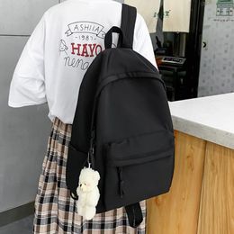 HOCODO-mochila sencilla para mujer, bolso escolar Canval para chicas jóvenes, bolso de hombro informal, mochila sólida, bolsa de viaje de alta calidad 240202
