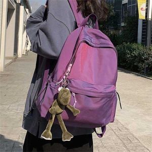 HOCODO femmes sac à dos femme mode sac à dos unisexe grande capacité sac à dos pour ordinateur portable en Nylon dame cartable mignon étudiant sac 210929