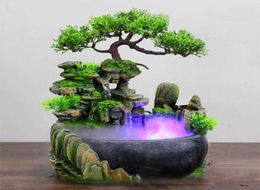 Hode Creative Indoor Resin Resin Rockery Waterfall Statue Feng Shui Water Fountain Home Garden Crafts 2108044260960