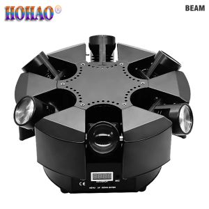 HOHAO 2021 Sales Smart 6 Head 10W Led Moving Head Beam Laserlicht RGBW 4IN1 Hoge helderheid Horizontale X-as Oneindige rotatie