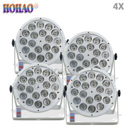 HOHAO NIEUWS 18X3W Hoge helderheid RGBW 4IN1 Kleurrijke vlakte Par 64 met Remote DMX512 Control Sound Muziek DJ Disco Bar Lighting