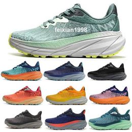 Hok Trail hardloopschoenen voor mannen vrouwen Hola Challenger ATR 7 One One Trainer Sneaker Wide Sky Run Harbor Mist Bellwether Blue Teniz 5 - 12