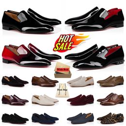 Met doos Rode bodems Loafers Kledingschoenen Heren trouwschoen rode onderkant Trainers Platform rode zool Schoenen Italiaans vakmanschap Designer heren sneakers platform DHgate