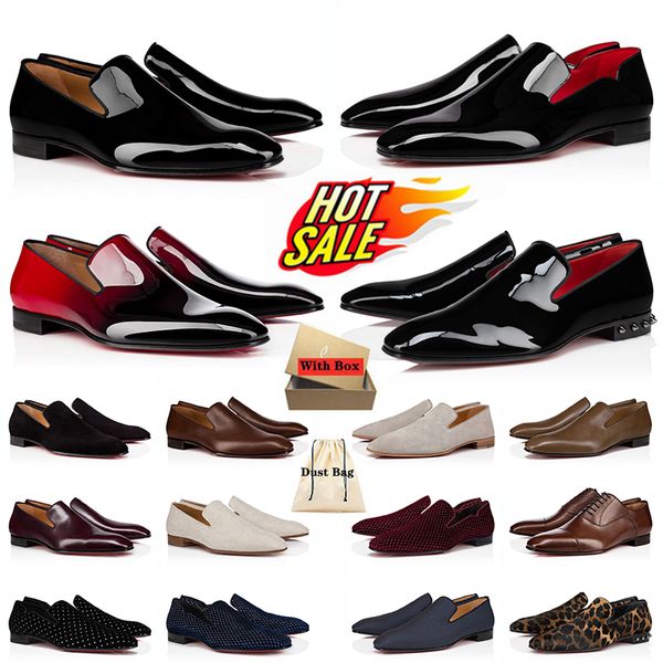 Christian Louboutin Red Bottoms CL Shoes Loafers Red Sole With box Red bottoms loafers chaussures de sport pour hommes chaussures de sport à semelle rouge plates -  【code ：L】