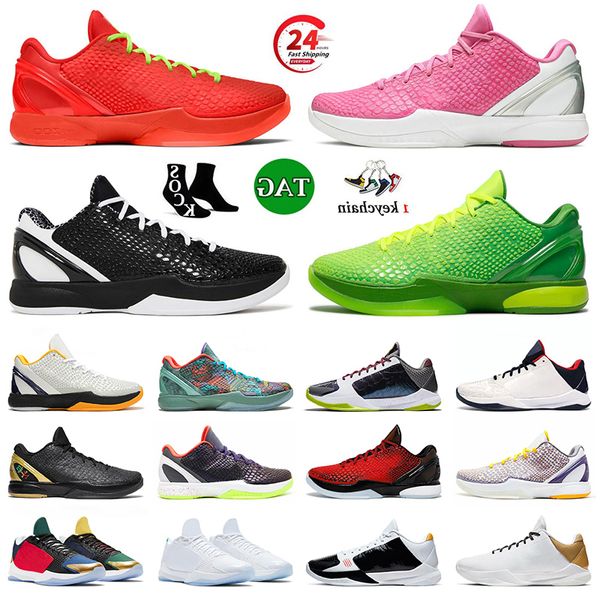 Mamba Protro 6 Chaussures de basket-ball LeBrons 20 x 6s Mambacita Bruce Grinch All Star Laser Bleu Rose Eybl Noël Koobes Hommes Femmes Baskets de sport Baskets 40-46