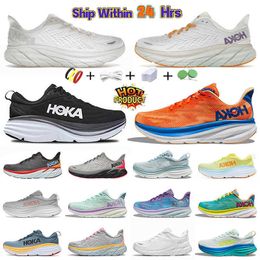 Hoka Bondi 8 One Shoes Ports Hokas Harbor Mist Black White Carbo X2 Free People Designer Athletic Mens Women Trainers Sneakers 36-45
