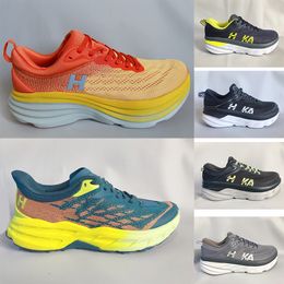 Bondi 8 Outdoor Shoes Hokas ONE ONE Clifton 8 Black White Shock Absorbing Road Carbon x2 Hombres Mujeres Running Sneakers Climbing Runner Trainers 40-45 AX