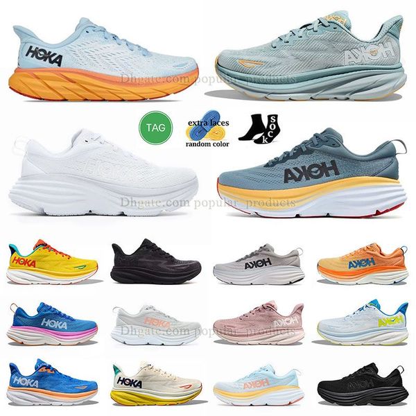 Hoka Bondi 8 baskets chaussures Hokas ONE ONE Clifton 9 noir blanc absorbant les chocs route Bondi8 hommes femmes baskets de course escalade coureur formateurs marche Jogging femme