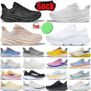 Hoka Hokas One Bondi Clifton 8 9 chaussures pour hommes femmes hommes femmes chaussure Triple Noir Blanc De Blanc Summer Song baskets de sport baskets