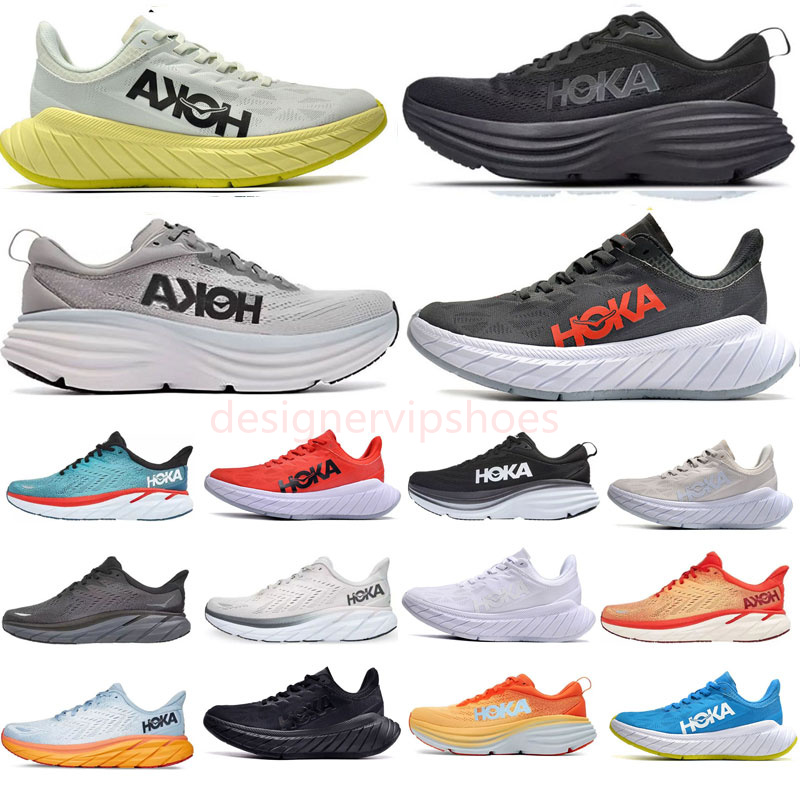 Hoka Hokas One One Bondi Clifton 8 9 Running Shoes For Men Women Mens Womens Shoe Trainers Sneakers mode Black Yellow Red