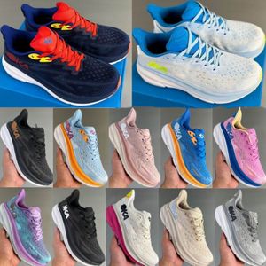 HOKA ONE ONE MClifton 9 Wide Hommes Femmes Chaussures de course NZ Maori Triple Noir Blanc Bleu Jaune Orange Rose Hilking Sneaker Platform Gris Violet 8 Carbon 2 Sports Trainer