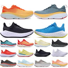 Hoka Zapatillas para correr al aire libre para hombre Bondi Clifton 8 Carbon x 2 Ámbar Amarillo Antracita Castlerock floral triple negro blanco zapatillas deportivas entrenadores tamaño 4-11