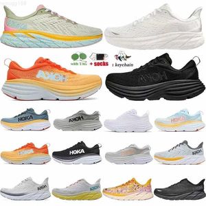 hoka hardloopschoenen Clifton R gedempte stabiele designer sneakers Bondi bondiR drievoudig zwart wit Hokas Free Run Road People trainingstrainers voor heren W b6Ev#