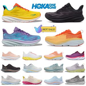 Hokah Bondi 8 Clifton 9 Carbon X2 Designer Running Shoes Hokka Damesheren Mens Triple Black Pink Casual Shoe Hok Lifestyle Shock Absorptie Road Sports Trainers sneakers