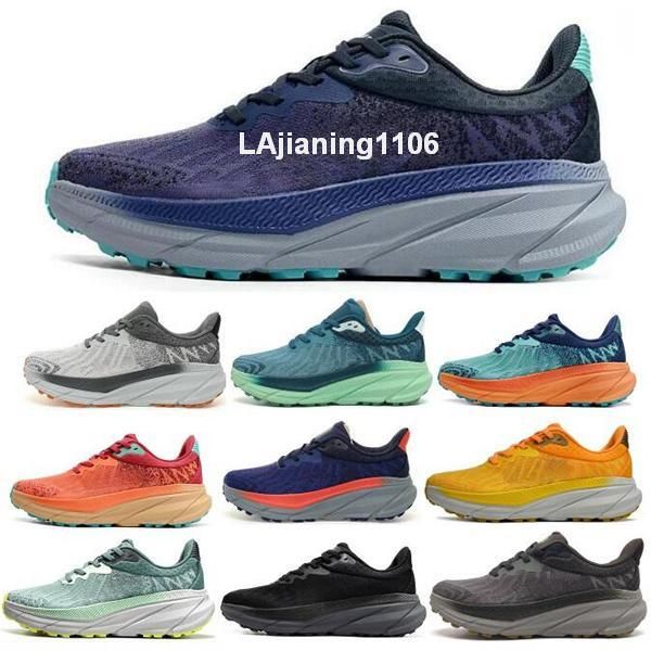 Hokah Challenger Atr 7 Trail Chaussures de course pour hommes Femmes Tenis Trainer Sneaker Wide Hola One HARBOR MIST Bellwether Blue Stone Ship Free Ship Taille 5.5 - 12