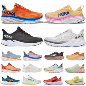 Hokah Designer Bondi 8 Hokahs Chaussures Femmes Running Shoe Clifton 8 Clifton 9 Triple Black Blanc Aquarelle Lunar Rock Blue Fog Red Sport Men Femme Trainers