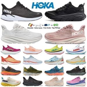 Hokah Hokahs One Bondi Clifton 8 Chaussures de course pour carbone x 2 3 Triple blanc noir jaune pêche fouet pour hommes chaussures de plate-forme pour femmes