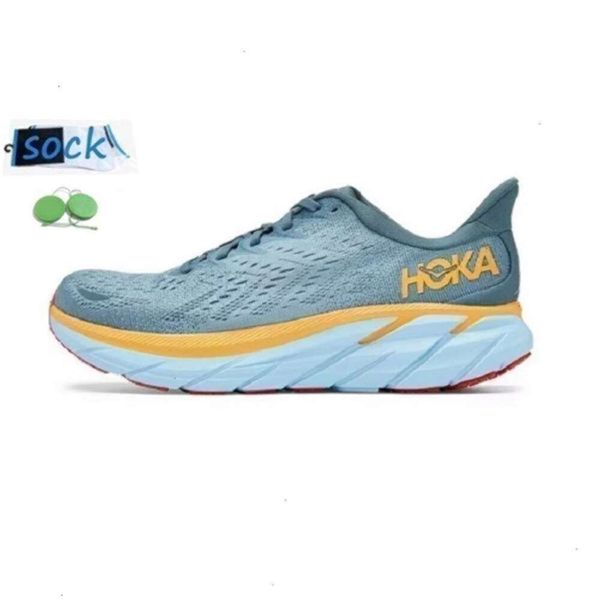 Hokah One Bondi Clifton 8 Chaussures de course Hokahs Sneaker Cool Gris Triple noir blanc orange Amber Amber jaune gobelin bleu rouge Trainer en plein air