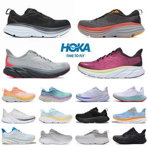 Hokah One Clifton Athletic Shoe Running Shoes Hokka Bondi 8 Carbon X 2 Sneakers Shock Hok absorberende weg Fashion Heren Dames Top Designer Sports Sneakers Trianers