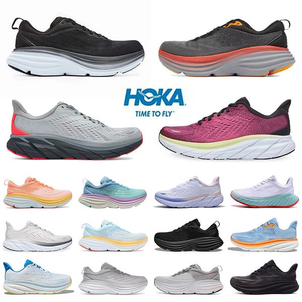 Hokah One Clifton Shoe Shoe Running Shoes Hokka Bondi 8 Carbon X 2 Sneakers Shock Hok Absorbing Road Fashion Mens Womens Top Designer Sports Sneakers Trianers