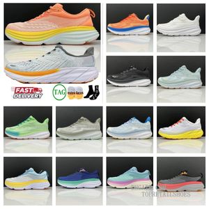 Hokah Shoes Women Man Bondi 8 Clifton 9 zapatos de diseñador Free Shipping Trainers Zapatos para correr zapatos al aire libre Tienda de zapatillas de vida Choque de vida