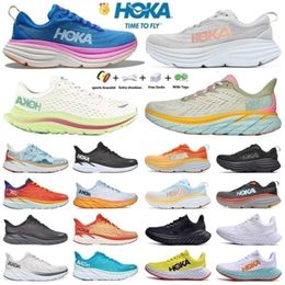 Hokahh Femmes Chaussures de course Hokahhs One Clifton Bondi 8 Black White Shock Absorbing Road Carbon X2 Designer Counner Runner Outdoor Walking