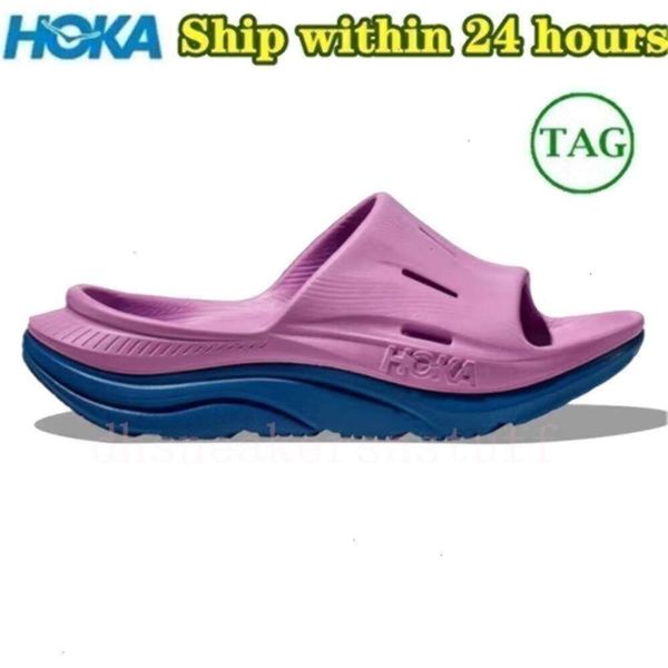 Hokahs 2023 Designer Slippers Femmes Ora Recovery Slides Cyclamen Diva Blue Mist Green Black Withe Mens Womens Summer Beach Outdoor Plateforme Rubber Shoes
