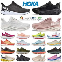 Hokahs Hokah One Bondi Clifton 8 Chaussures de course pour hommes Femmes Carbon X 2 3 Triple blanc noir Jaune Peach Whip Mens Trainers Womens Sports Sneakers Platform Shoe