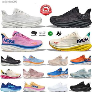 Hokahs One Clifton 9 Chaussures de course Femmes Free Pepople Sneakers Bondi 8 CLIFTONS BLANC WHITE PEACH WHIP HARBOR Cloud Carbon X2 Men Trainers