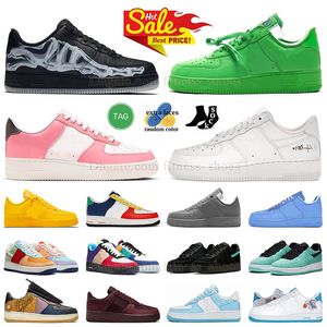 nike air force 1 one airforce airforce1 force1 af1 zapatos casuales para hombre mujeres clásico 07 negro blanco esqueleto 1 co marca x cactus jack nocta zapatillas rosa 【code ：L】