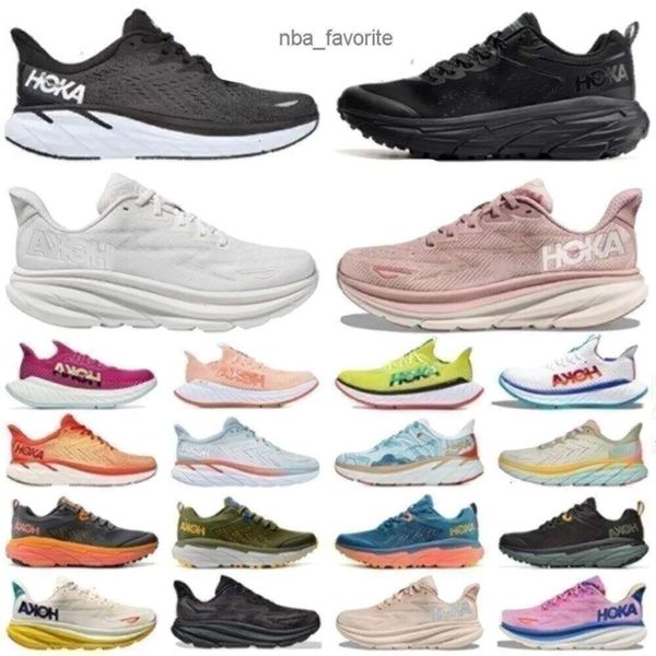 Hokashoes Hokashoes One Bondi Clifton 8 zapatillas para correr para mujeres Carbon X 2 3 Triple Blanco Blanco Amarillo Peach Whip Mens Plataforma para mujer