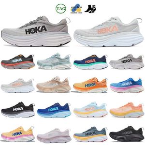 Hokka Boondi 8 Sneaker Cliftoon 9 Chaussures de course Athletic Runner Hokkas Triple Noir Blanc Coastal Sky Shifting Sand Bellwether Blue entraîneur extérieur pour hommes