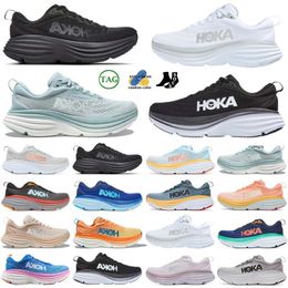 hokka oon Boondi 8 Cliftoon 8 9 sneakers hokkas Running Sneakers Carboon x2 Kawana absorber les chocs nuage noir blanc Sport plateforme de course sneakers