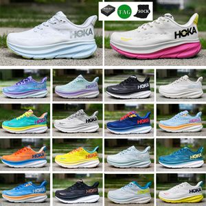 Hokkas One Clifton 9 hardloopschoenen vrouwen gratis pepople sneakers bondi 8 cliftons zwart witte perzik zweep haven cloud koolstof x2 mannen trainers