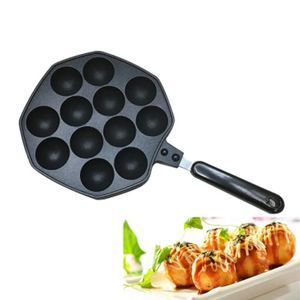 Holaroom 12 cavités en alliage d'aluminium Takoyaki Pan Takoyaki Maker poulpe petites boules cuisson Pan maison outils de cuisine 240130