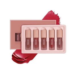 Tenez en direct le schéma de maquillage Liquid Liquid 5Colors Matte Lip Gloss Box 5 PCS Set Lipgloss for Women4587772