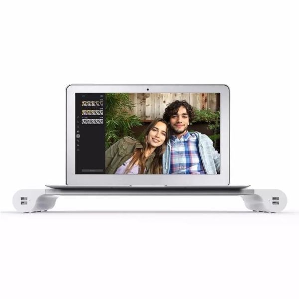 Support de support permettant de gagner de l'espace, support surélevé en aluminium, 4 Ports USB, moniteur d'ordinateur portable pour PC Apple US EU Plug Wortt